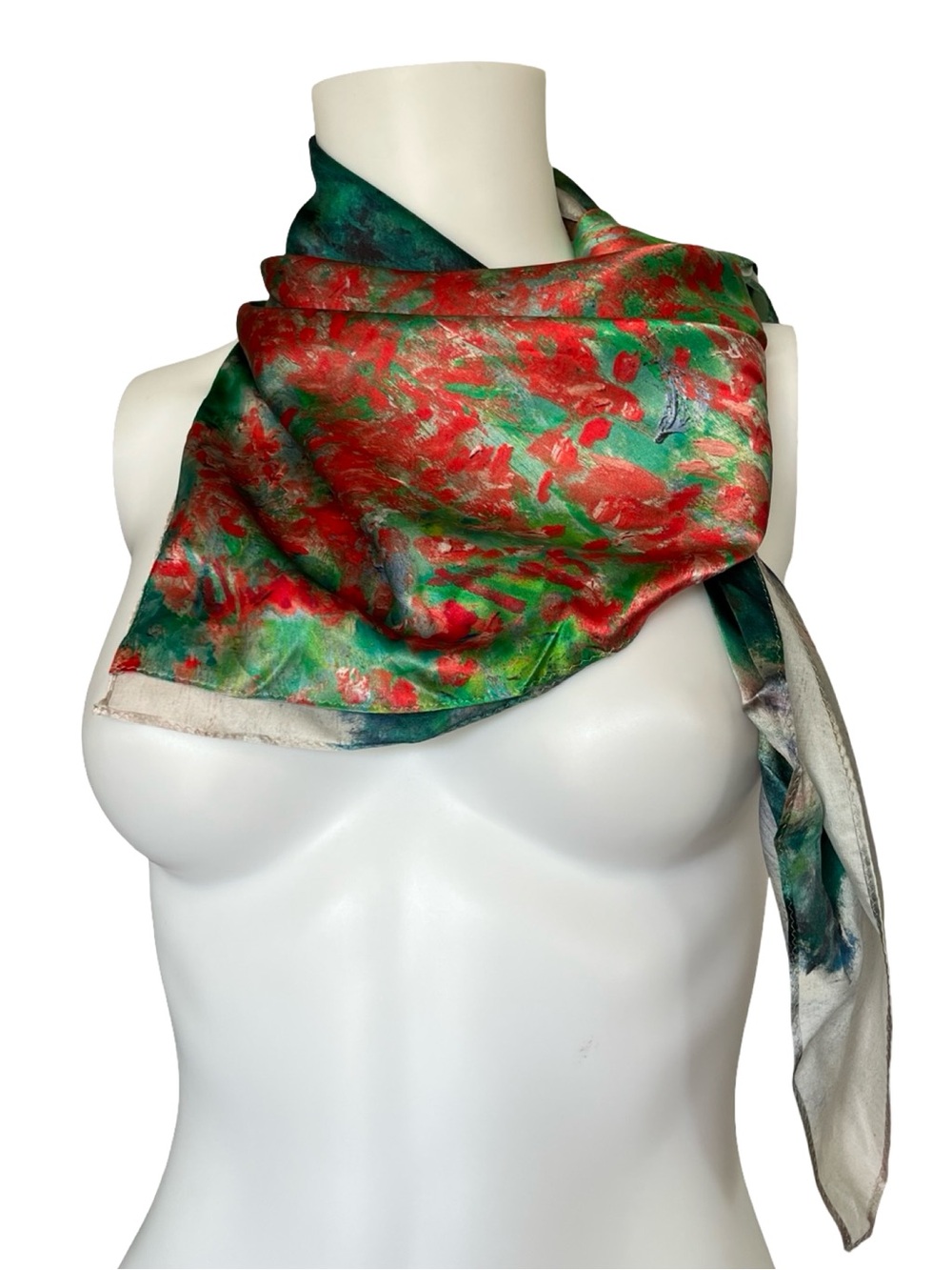 MFA Boston Silk Scarf Watercolor Poppy Garden Floral Art